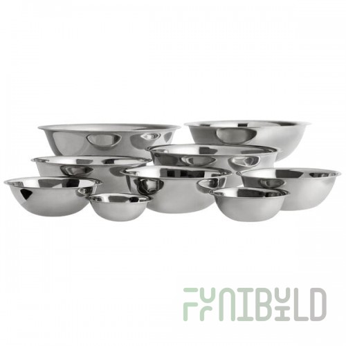 Vollrath 9 Piece Standard Weight Stainless Steel Mixing Bowl Set - 9/Set