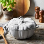 Staub 3.5 Qt. White Pumpkin Enameled Cast Iron Dutch Oven 1024043