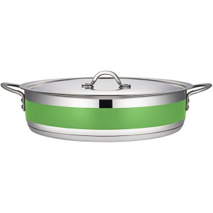 Bon Chef Country French X 9 Qt. Lime Green Stainless Steel Brazier Pot - 71032-CF2-L