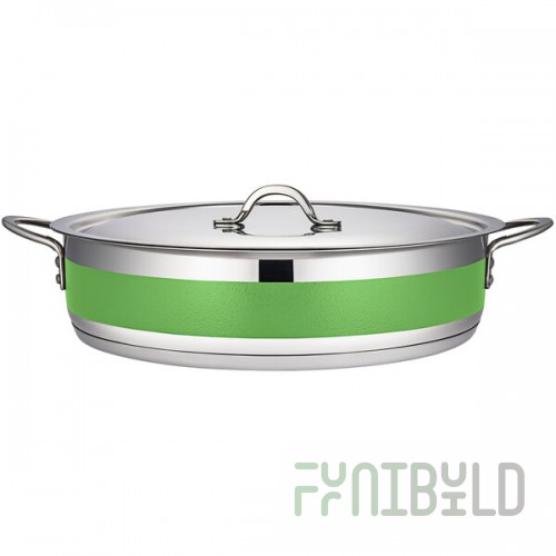 Bon Chef Country French X 9 Qt. Lime Green Stainless Steel Brazier Pot - 71032-CF2-L