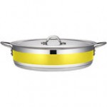 Bon Chef Country French X 9 Qt. Lime Green Stainless Steel Brazier Pot - 71032-CF2-L Bon Chef Country French X 9 Qt. Lime Green Stainless Steel Brazier Pot - 71032-CF2-L