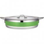 Bon Chef Country French X 9 Qt. Lime Green Stainless Steel Brazier Pot - 71032-CF2-L Bon Chef Country French X 9 Qt. Lime Green Stainless Steel Brazier Pot - 71032-CF2-L