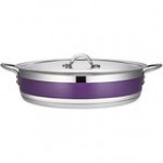 Bon Chef Country French X 9 Qt. Lime Green Stainless Steel Brazier Pot - 71032-CF2-L Bon Chef Country French X 9 Qt. Lime Green Stainless Steel Brazier Pot - 71032-CF2-L