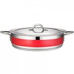 Bon Chef Country French X 9 Qt. Lime Green Stainless Steel Brazier Pot - 71032-CF2-L Bon Chef Country French X 9 Qt. Lime Green Stainless Steel Brazier Pot - 71032-CF2-L
