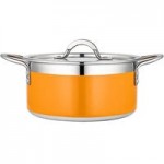 Bon Chef Country French X 9 Qt. Lime Green Stainless Steel Brazier Pot - 71032-CF2-L Bon Chef Country French X 9 Qt. Lime Green Stainless Steel Brazier Pot - 71032-CF2-L