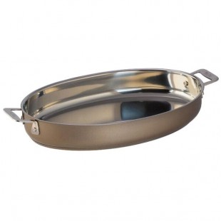 Bon Chef 60018TAUPE Cucina 4 Qt. Taupe Stainless Steel Oval Au Gratin Dish Bon Chef 60018TAUPE Cucina 4 Qt. Taupe Stainless Steel Oval Au Gratin Dish