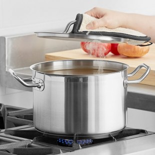 Vigor SS1 Series 8 Qt. Heavy-Duty Stainless Steel Aluminum-Clad Stock Pot with Cover Vigor SS1 Series 8 Qt. Heavy-Duty Stainless Steel Aluminum-Clad Stock Pot with Cover