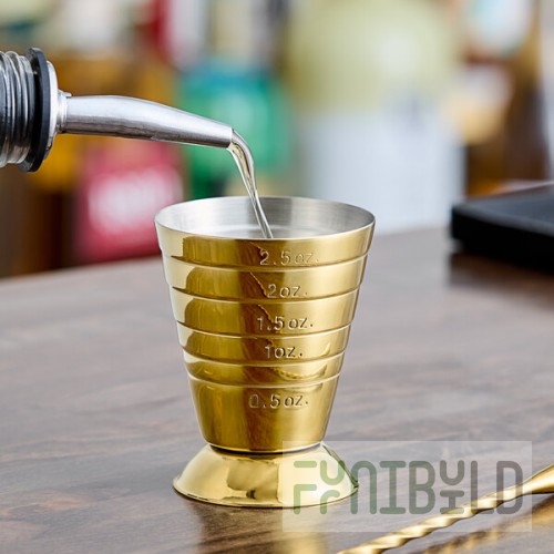 Barfly® M37069GD 2.5 oz. Gold-Plated Measuring Jigger