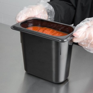 Carlisle 3088803 StorPlus 1/9 Size Black High Heat Plastic Food Pan - 6