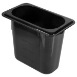 Carlisle 3088803 StorPlus 1/9 Size Black High Heat Plastic Food Pan - 6 Carlisle 3088803 StorPlus 1/9 Size Black High Heat Plastic Food Pan - 6