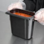 Carlisle 3088803 StorPlus 1/9 Size Black High Heat Plastic Food Pan - 6 Carlisle 3088803 StorPlus 1/9 Size Black High Heat Plastic Food Pan - 6