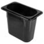 Carlisle 3088803 StorPlus 1/9 Size Black High Heat Plastic Food Pan - 6 Carlisle 3088803 StorPlus 1/9 Size Black High Heat Plastic Food Pan - 6