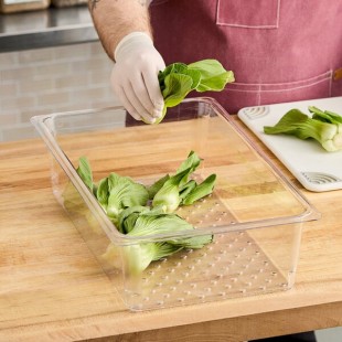 Cambro 15CLRCW135 Camwear® Full Size Clear Polycarbonate Colander Pan - 5