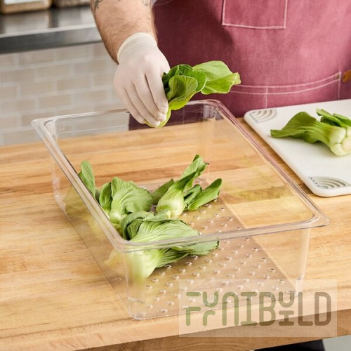 Cambro 15CLRCW135 Camwear® Full Size Clear Polycarbonate Colander Pan - 5