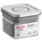OXO Good Grips 0.4 Qt. Clear Square SAN Plastic Food Storage Container with Stainless Steel POP Lid