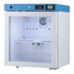 Summit Appliance ACR162G EQTemp ACR Series 1.58 Cu. Ft. White / Blue Compact Glass Door Reach-In Medical Refrigerator - 115V Summit Appliance ACR162G EQTemp ACR Series 1.58 Cu. Ft. White / Blue Compact Glass Door Reach-In Medical Refrigerator - 115V