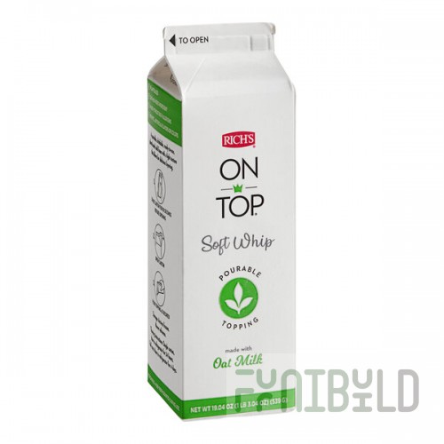 Rich's On Top Soft Whip Pourable Oat Milk Cold Foam Topping 19.04 fl. oz. - 12/Case
