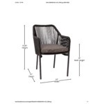 Flash Furniture Kallie Black Synthetic Wicker Stackable Arm Chair with Gray Cushion - 2/Set