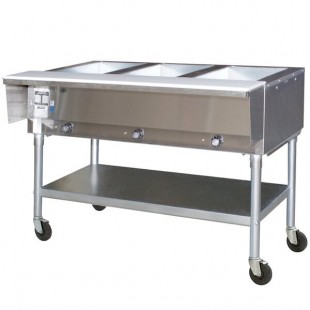 Scratch and Dent Eagle Group PDHT3 Portable Electric Hot Food Table Three Pan - Open Well, 120V