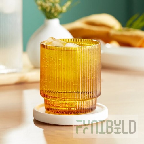 Acopa Lore 10 oz. Amber Rocks / Old Fashioned Glass - 12/Case