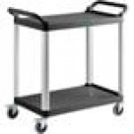 Choice Black Utility / Bussing Cart with Two Shelves - 42