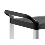 Choice Black Utility / Bussing Cart with Two Shelves - 42