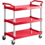 Choice Black Utility / Bussing Cart with Two Shelves - 42