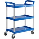Choice Black Utility / Bussing Cart with Two Shelves - 42