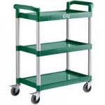 Choice Black Utility / Bussing Cart with Two Shelves - 42