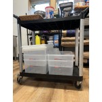 Choice Black Utility / Bussing Cart with Two Shelves - 42