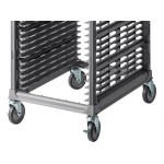 Cambro UPR1826F40 Camshelving® Ultimate 40 Pan End Load Bun / Sheet Pan Rack with Metal Casters - Unassembled Cambro UPR1826F40 Camshelving® Ultimate 40 Pan End Load Bun / Sheet Pan Rack with Metal Casters - Unassembled