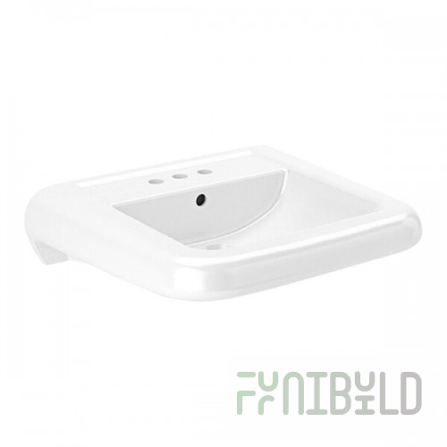 Sloan 3873065 Vitreous China Wall Mounted Ledgeback TAS Compliant Lavatory with 4