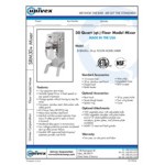 Univex SRM30+ 30 Qt. Planetary Floor Mixer with #12 PTO Hub, Guard, and Standard Accessories - 115V, 1 hp