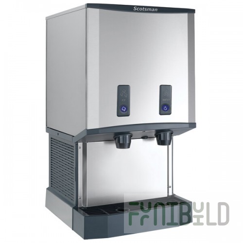 Scotsman HID540WBX-1A Meridian® Water-Cooled Countertop Nugget Ice Machine and Water Dispenser with Push Button Dispensing - 40 lb. Bin Capacity