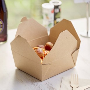 Choice Kraft Microwavable Folded Paper #8 Take-Out Customizable Container 6