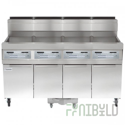 Frymaster SCFHD460G 320 lb. 4 Unit Natural Gas Floor Fryer System with SMART4U 3000 Controls and Filtration System - 500,000 BTU