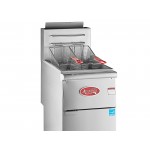 Avantco F4-ES-N 45-50 lb. Natural Gas Stainless Steel Floor Fryer - 85,000 BTU Avantco F4-ES-N 45-50 lb. Natural Gas Stainless Steel Floor Fryer - 85,000 BTU
