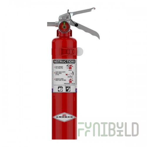 Amerex B410T 2.5 lb. Purple K Dry Chemical Fire Extinguisher with Nozzle 15250 - UL Rating 10B:C