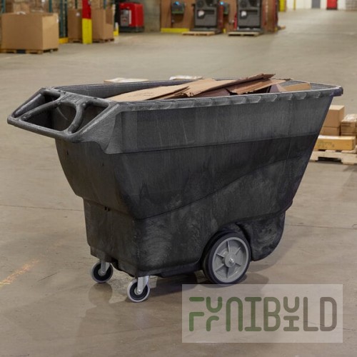 Rubbermaid® FG9T1600BLA Black 1.0 Cubic Yard Tilt Truck / Trash Cart (2100 lb.)