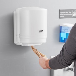 Lavex Translucent White Self-Adjusting Center Pull Paper Towel Dispenser Lavex Translucent White Self-Adjusting Center Pull Paper Towel Dispenser