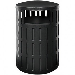 Wausau Tile MF3304 30 Gallon Steel Round Trash Can with Steel Lift-Off Lid