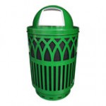 Witt Industries COV40P-DT-GN Covington 40 Gallon Green Steel Round Outdoor Decorative Trash Can with Push Door Dome Top Lid Witt Industries COV40P-DT-GN Covington 40 Gallon Green Steel Round Outdoor Decorative Trash Can with Push Door Dome Top Lid