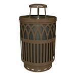Witt Industries COV40P-DT-GN Covington 40 Gallon Green Steel Round Outdoor Decorative Trash Can with Push Door Dome Top Lid Witt Industries COV40P-DT-GN Covington 40 Gallon Green Steel Round Outdoor Decorative Trash Can with Push Door Dome Top Lid