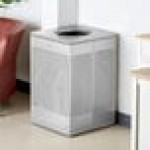 Lancaster Table & Seating 40 Gallon Stainless Steel Square Perforated Decorative Trash Can Lancaster Table & Seating 40 Gallon Stainless Steel Square Perforated Decorative Trash Can