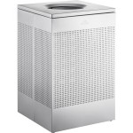 Lancaster Table & Seating 40 Gallon Stainless Steel Square Perforated Decorative Trash Can Lancaster Table & Seating 40 Gallon Stainless Steel Square Perforated Decorative Trash Can