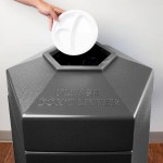 Commercial Zone 737224 PolyTec 45 Gallon Charcoal Hexagonal Trash Can with Open Top