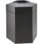Commercial Zone 737224 PolyTec 45 Gallon Charcoal Hexagonal Trash Can with Open Top