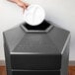 Commercial Zone 737224 PolyTec 45 Gallon Charcoal Hexagonal Trash Can with Open Top