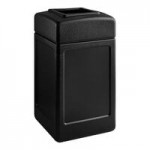 Commercial Zone 737224 PolyTec 45 Gallon Charcoal Hexagonal Trash Can with Open Top