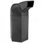 Commercial Zone 737224 PolyTec 45 Gallon Charcoal Hexagonal Trash Can with Open Top